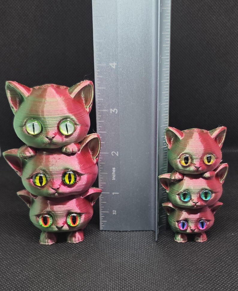 3D Printed Stack of Cats - Etsy