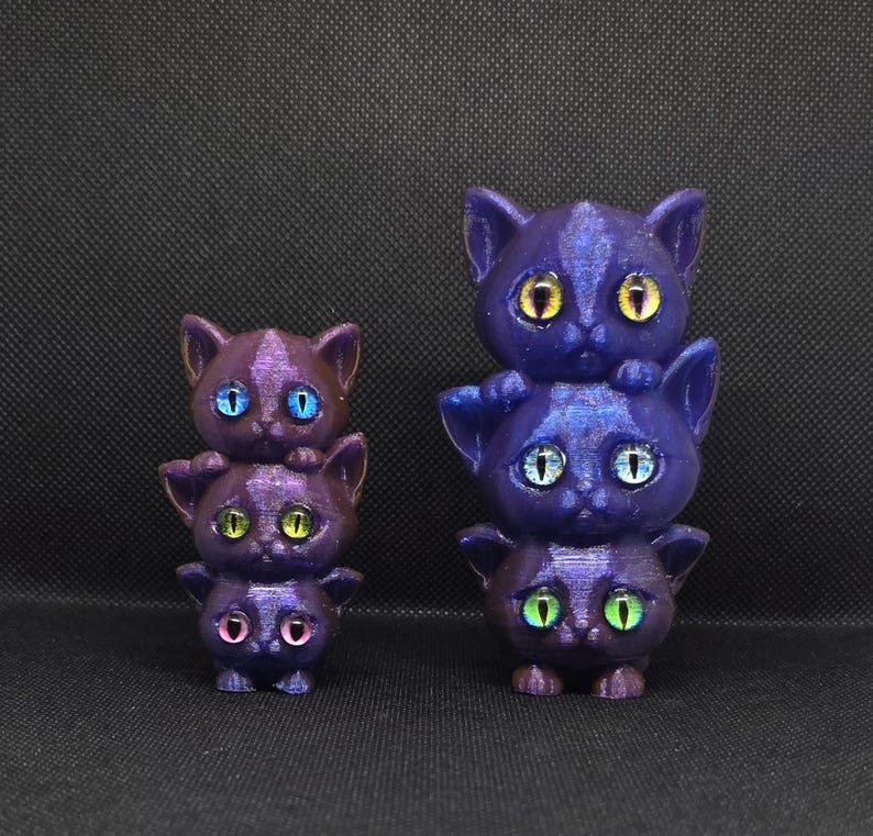 3D Printed Stack of Cats - Etsy