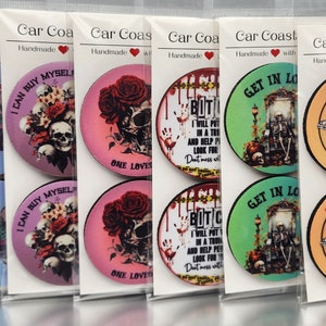 Funny / Dark Car Coasters