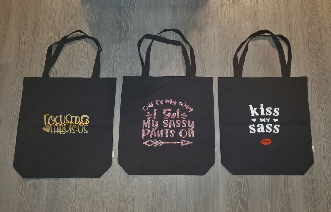 Black Vinyl Tote Bag, Large Tote 7oz 100 Cotton Canvas Etsy