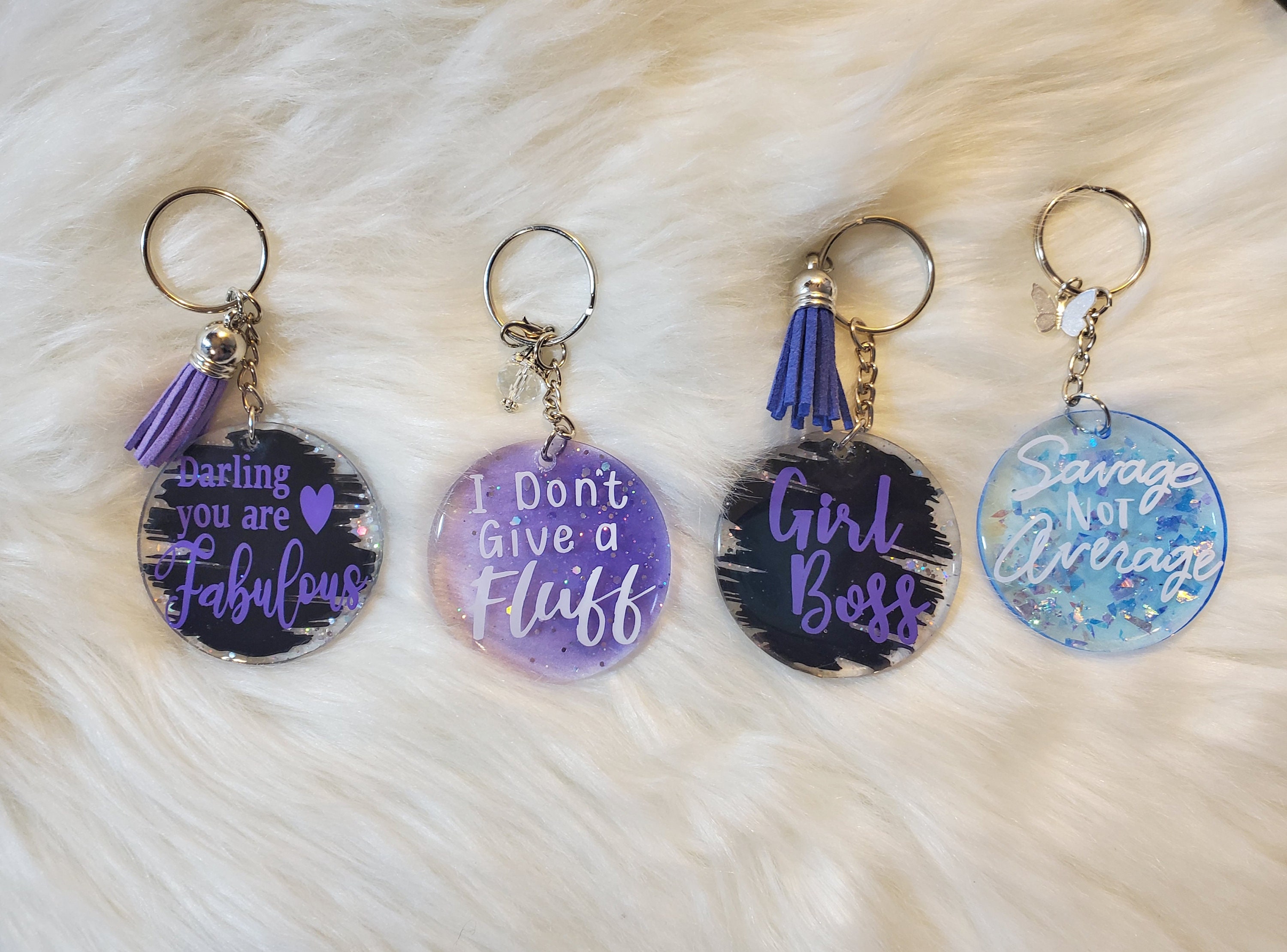 Epoxy Keychain Fun Unique Gift Etsy