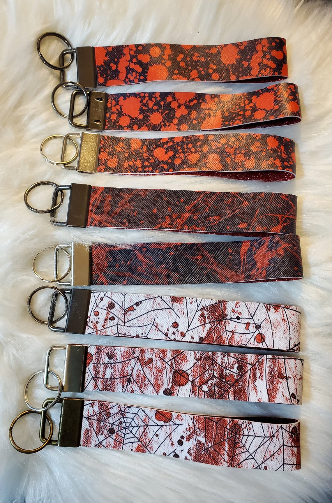 Blood Splatter Faux Leather Key Fob Wristlet Keychain - Etsy