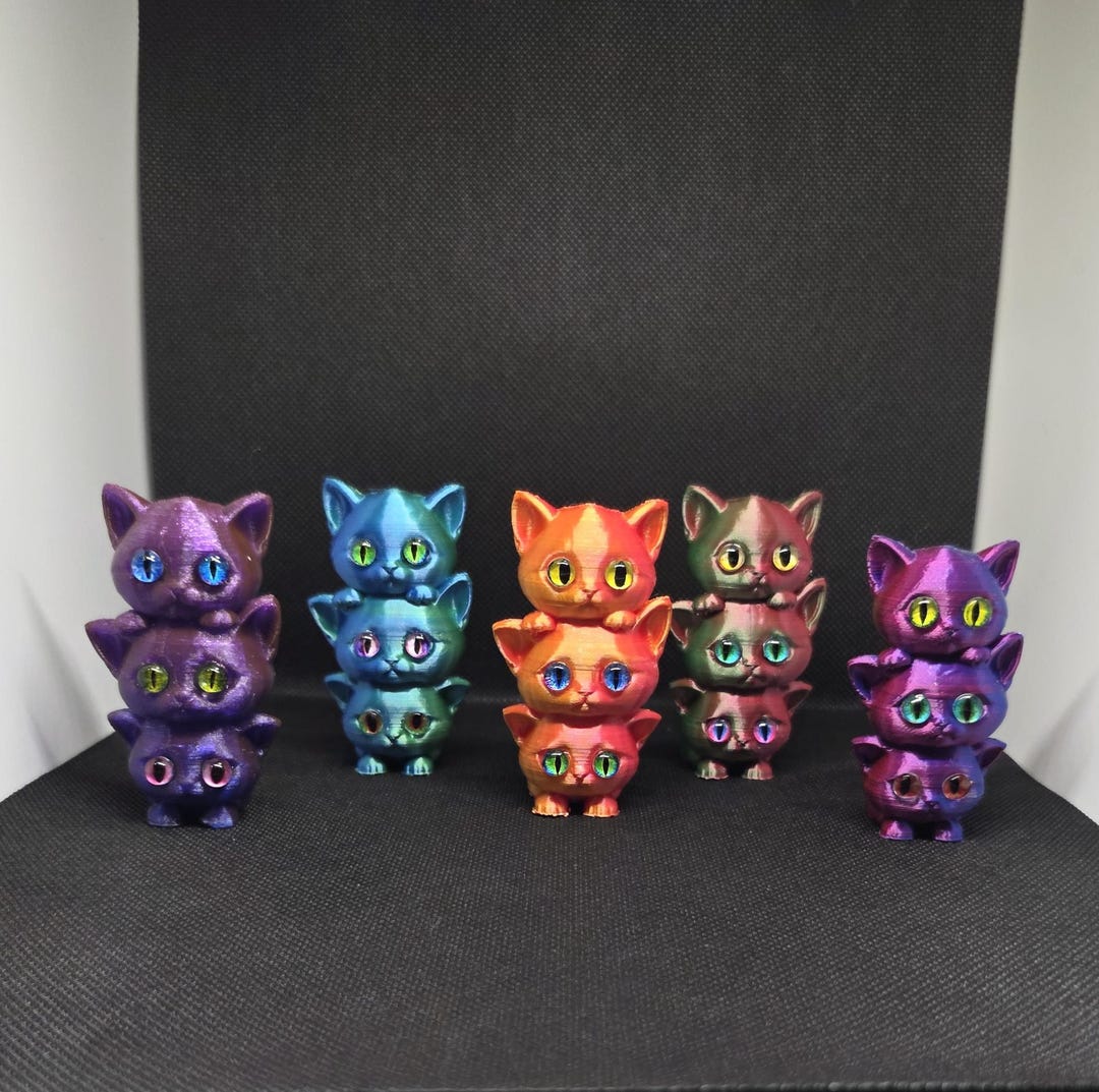 3D Printed Stack of Cats - Etsy