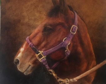 Custom Horse Painting Portraits, oil painting portraits of pets from your photos, original oil paintings on canvas
