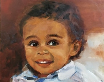 Custom Portraits, Custom Children Oil Painting Portrait: Painted From Your Photo