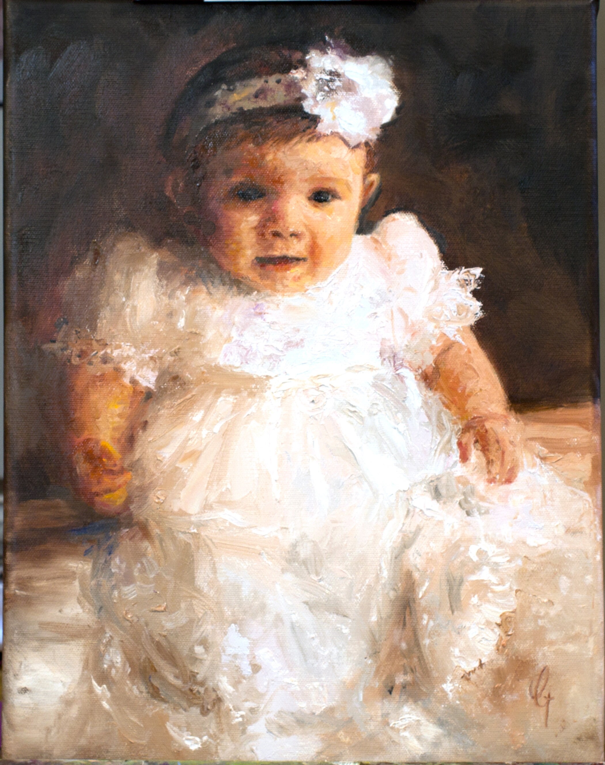 Blessings Baby Christening Oil Painting Custom Portrait from Etsy