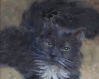 Custom Cat Paintings, painting portraits of your pets from your photos, American artist making original kitty art in oil paints on canvas