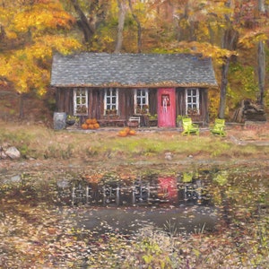 Custom Cottage Paintings, paintings from your photos, vacation cabin or cottage paintings, rustic woodsy paintings by an American artist. image 3