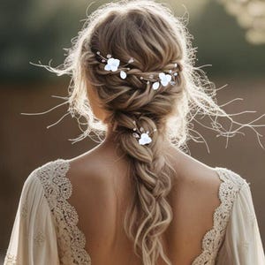 Wedding Hairpins, Bridal Hair Accessories, Bridal Hairpins, Wedding Hair Comb with Flowers, Bridal Flower Pins, Wedding Hair piece EP0028