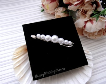 Pearl Wedding train pin, Bridal dress train clip, Pearl train brooch, Bridal gown back train brooch AT0002