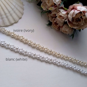 Ceinture fine en perles nacrées pour robe de mariée ou demoiselle d'honneur