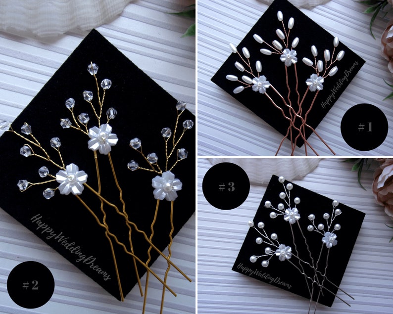 Bridesmaids hair jewelry EP0030-2 Pearl or crystal Wedding hair pins Bridal hair piece Bridal hair pins