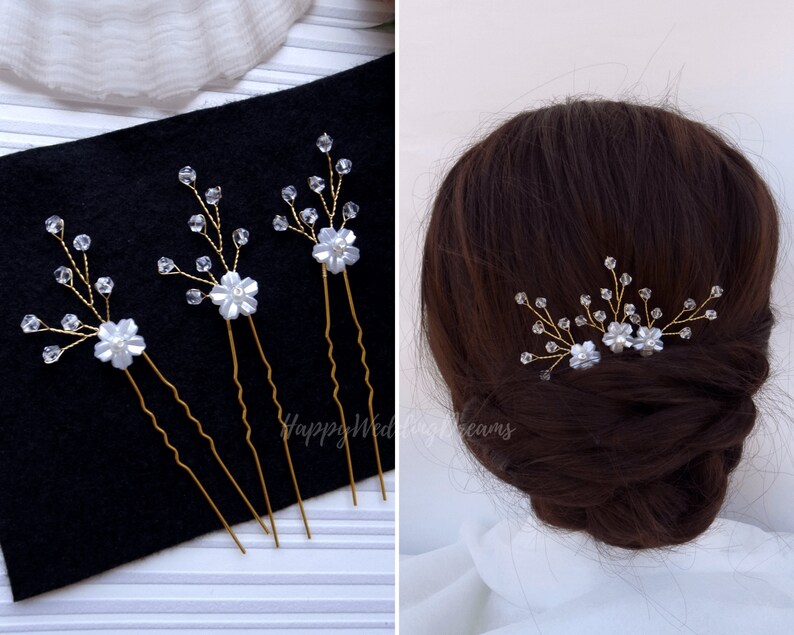Bridesmaids hair jewelry EP0030-2 Pearl or crystal Wedding hair pins Bridal hair piece Bridal hair pins