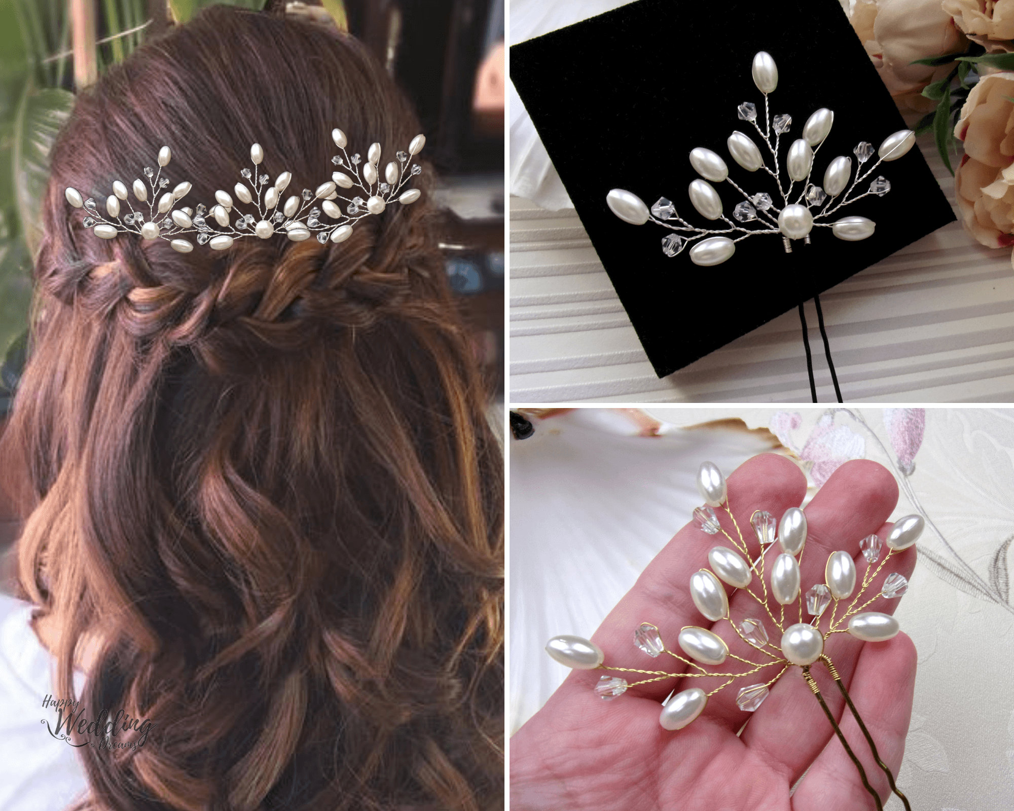 Scarlate Vintage Shinny Bright Plastic Flower Brooch Hat Hair Pin New Unworn Decoration Accessories Bridesmaid Handmade Bridal