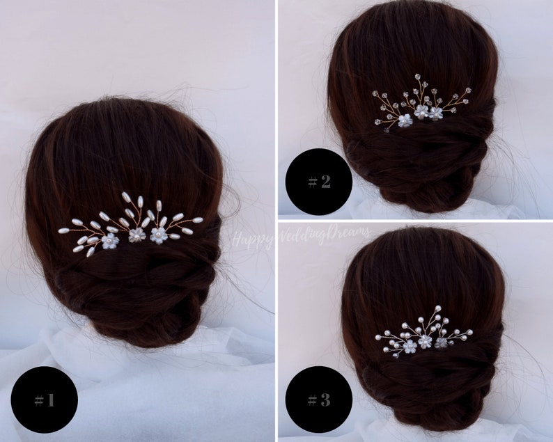 Bridesmaids hair jewelry EP0030-2 Pearl or crystal Wedding hair pins Bridal hair piece Bridal hair pins