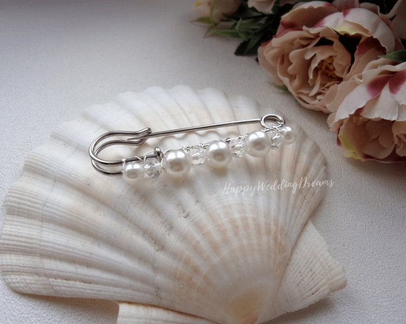 Wedding Train Pin Bridal Dress Train Clip Pearl & Crystal Etsy
