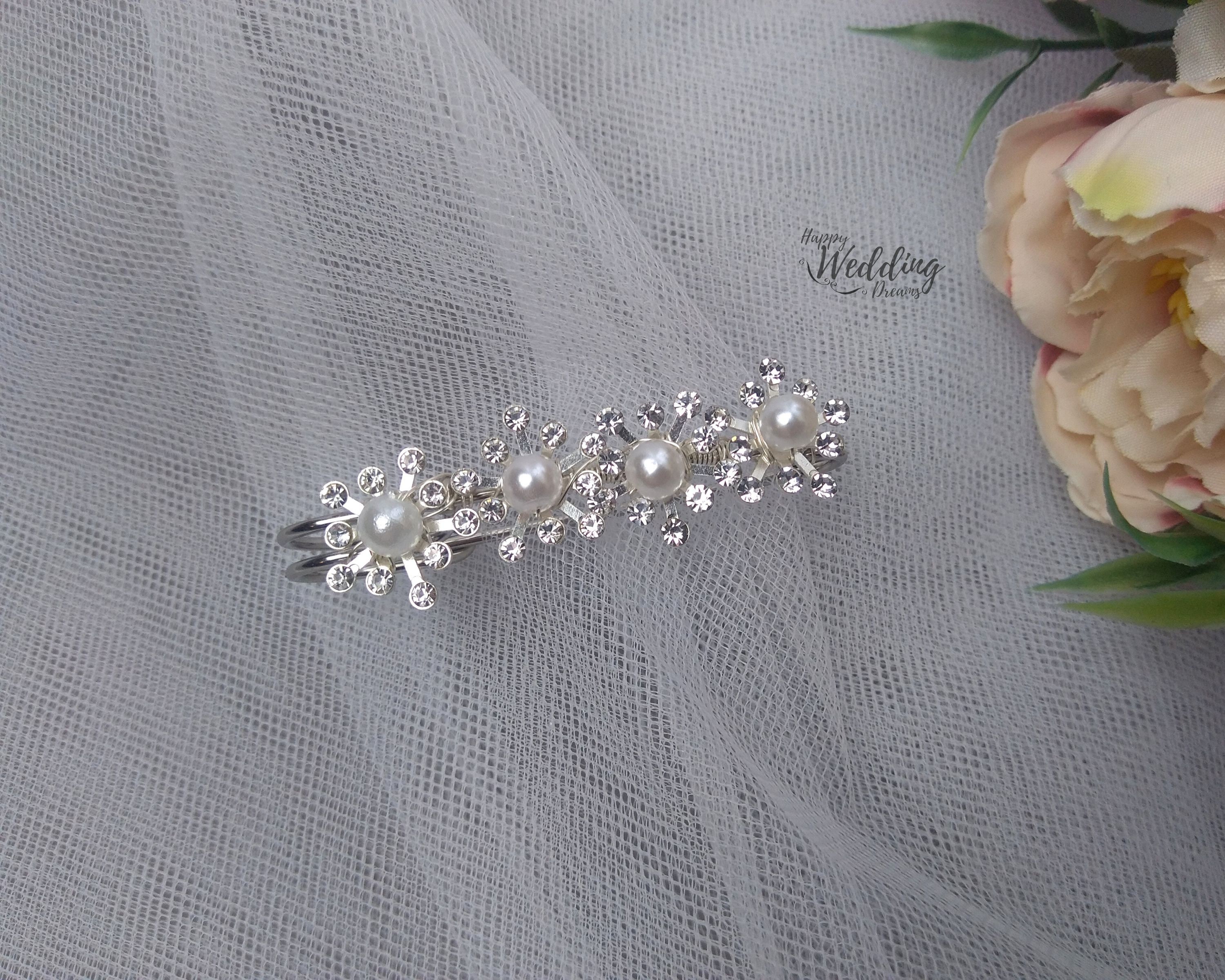 Rhinestone Wedding train pin Bridal dress train clip Floral Etsy
