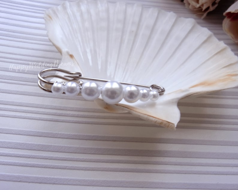Attache-traîne en perles pour robe de mariée, Remonte traîne mariage, Accroche-traîne perles, Broche robe de mariée AT0002 image 7