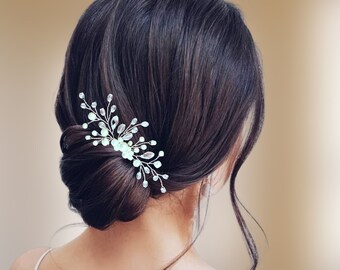 Pearl wedding hair comb, Boho bridal hair comb, Bohemian wedding hair piece, Bridal headpiece PG0051