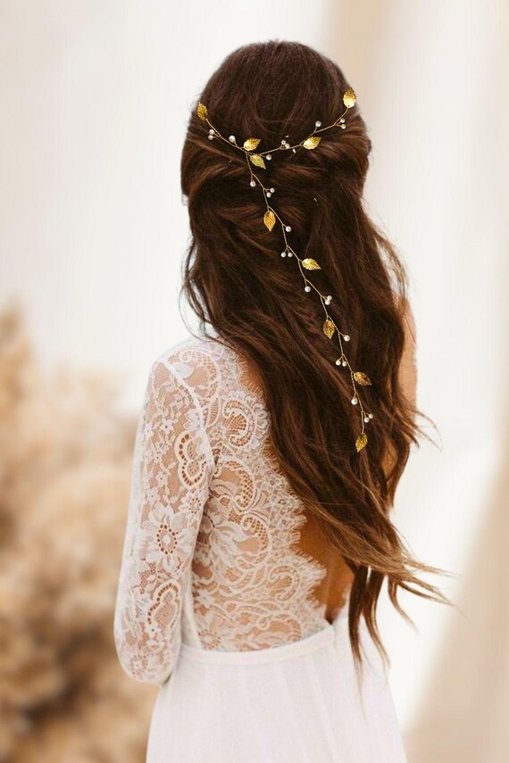 Bridal Hair Vine Bohemian Wedding Headpiece Boho Bridal Hair Vine Headpiece Bridal Accessory with Opals  main image 2