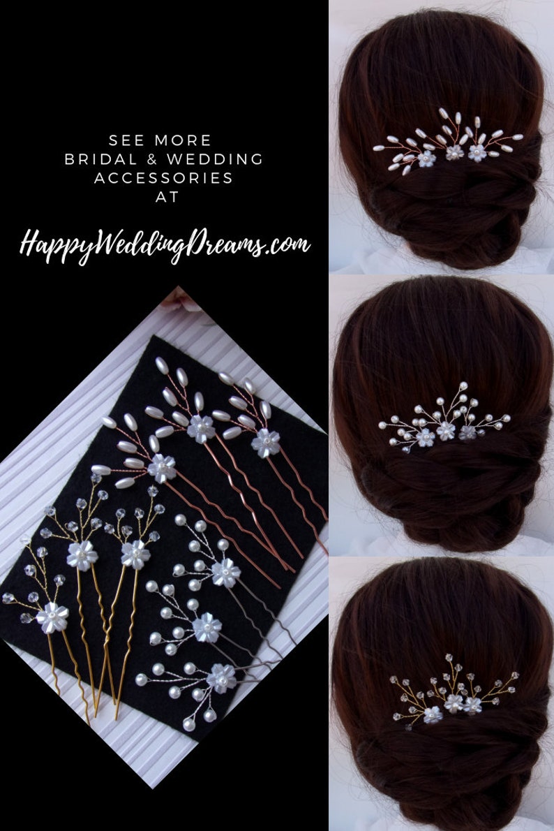 Bridesmaids hair jewelry EP0030-2 Pearl or crystal Wedding hair pins Bridal hair piece Bridal hair pins