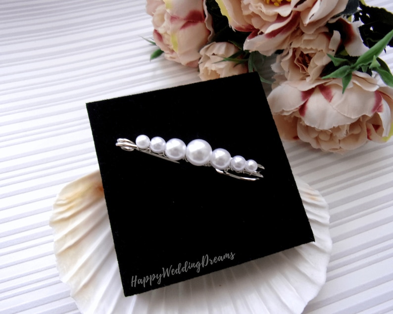 Pearl Wedding train pin, Bridal dress train clip, Pearl train brooch, Bridal gown back train brooch AT0002 画像 1