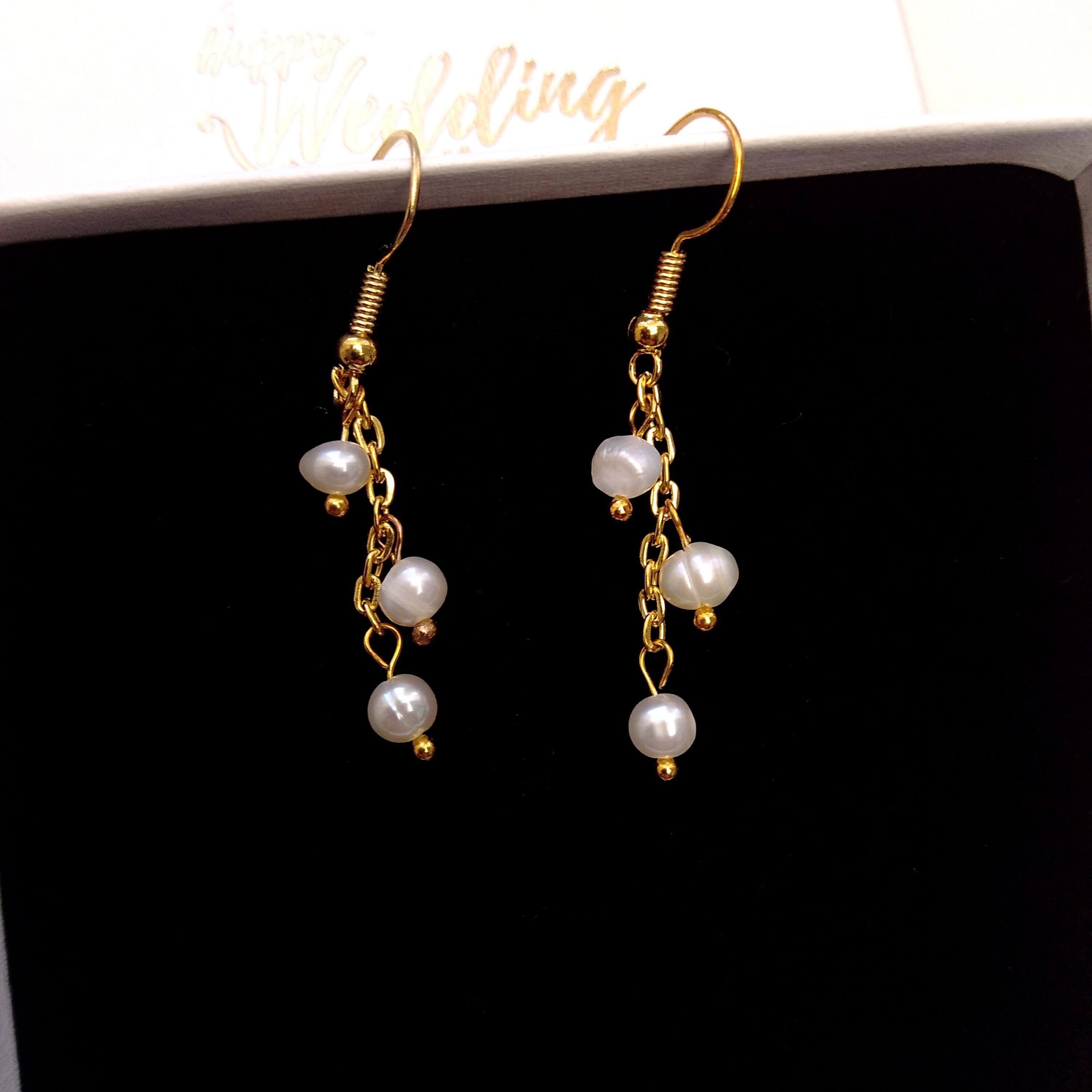 Pearl Bridal jewelry set Freshwater pearls wedding jewelry | Etsy