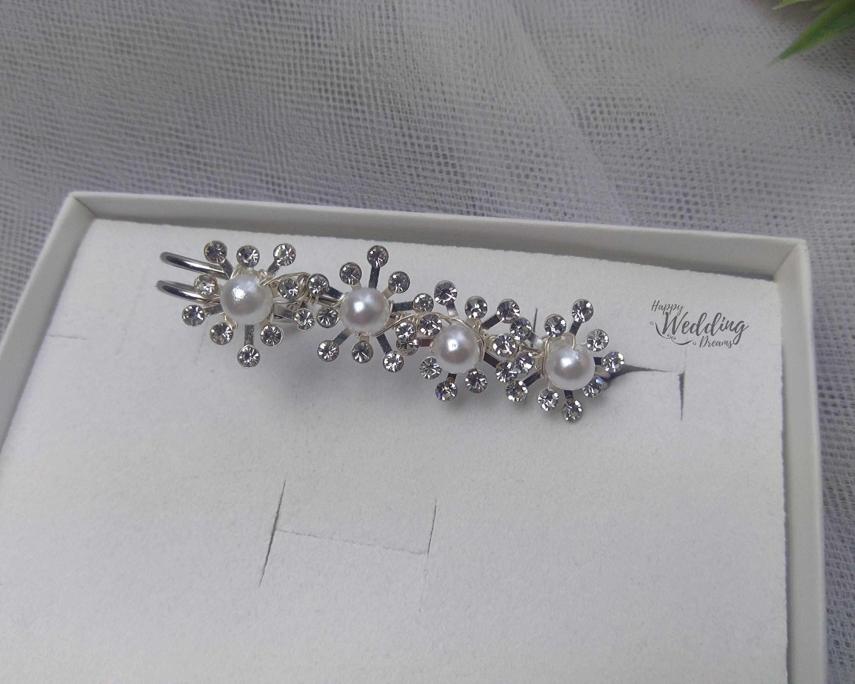 Rhinestone Wedding train pin Bridal dress train clip Floral Etsy