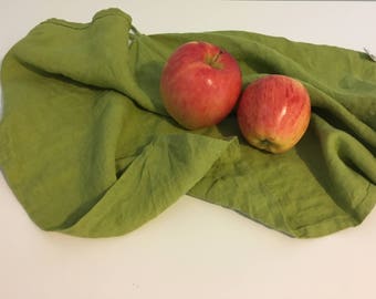 Linen Kitchen Towel . Linen dish towel. Linen tea towel. Linen hand towel - Avocado green