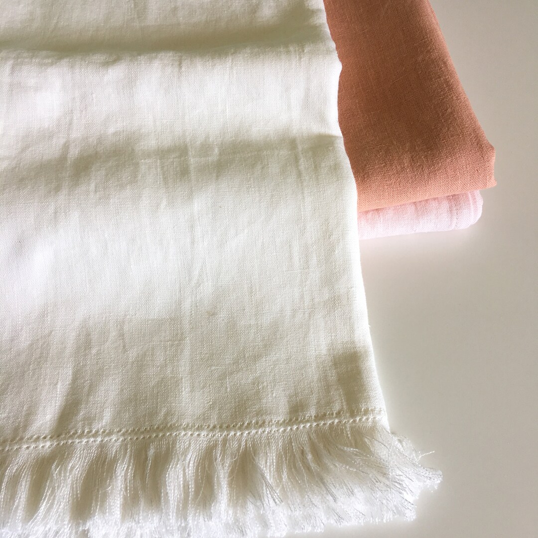 Linen Throw With Fringe, Summer Light Blanket, Beach/picnic Blanket