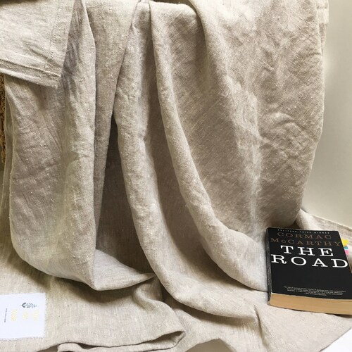 Large Rustic Bed Throw Natural Linen Waffle Fabric Summer Etsy