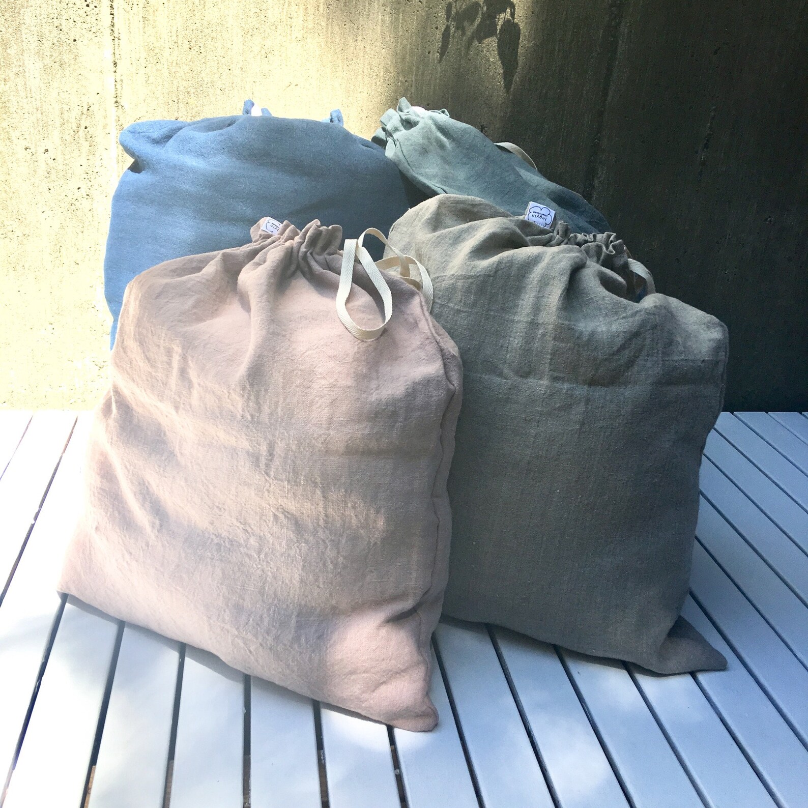 Linen Laundry Bag, Eco Laundry Bag, Linen Drawstring Bag, Big Storage