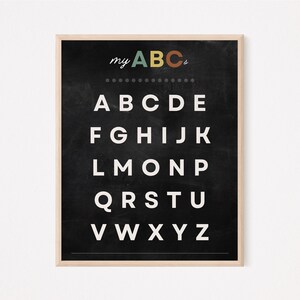 Poster dell'alfabeto, stampabili homeschool di 1 anno, ABC stampabile, arte della parete con lettere, arredamento homeschool, lettura educativa in classe - LBH002