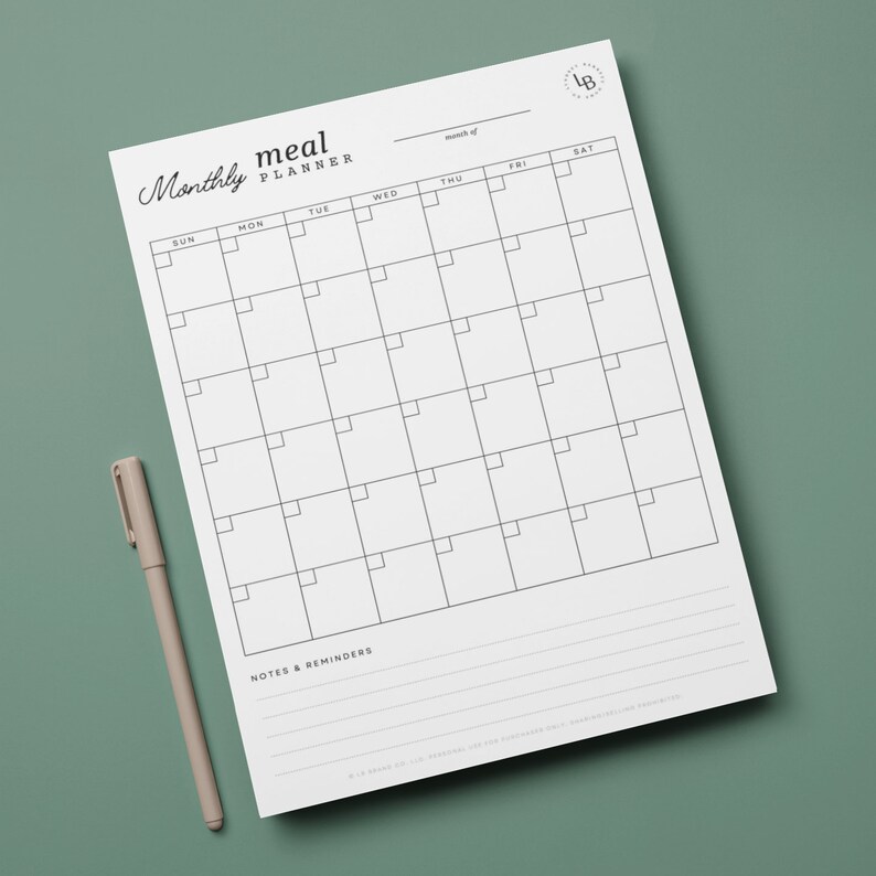 Monthly Meal Planner Printable Family Menu Household Organization monthly-meal-planner-printable-family-menu-household-organization