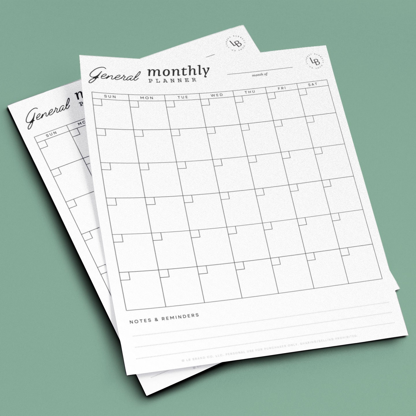 monthly-planner-simple-calendar-printable-letter-size-a4-minimalistic-design-lbh001-etsy