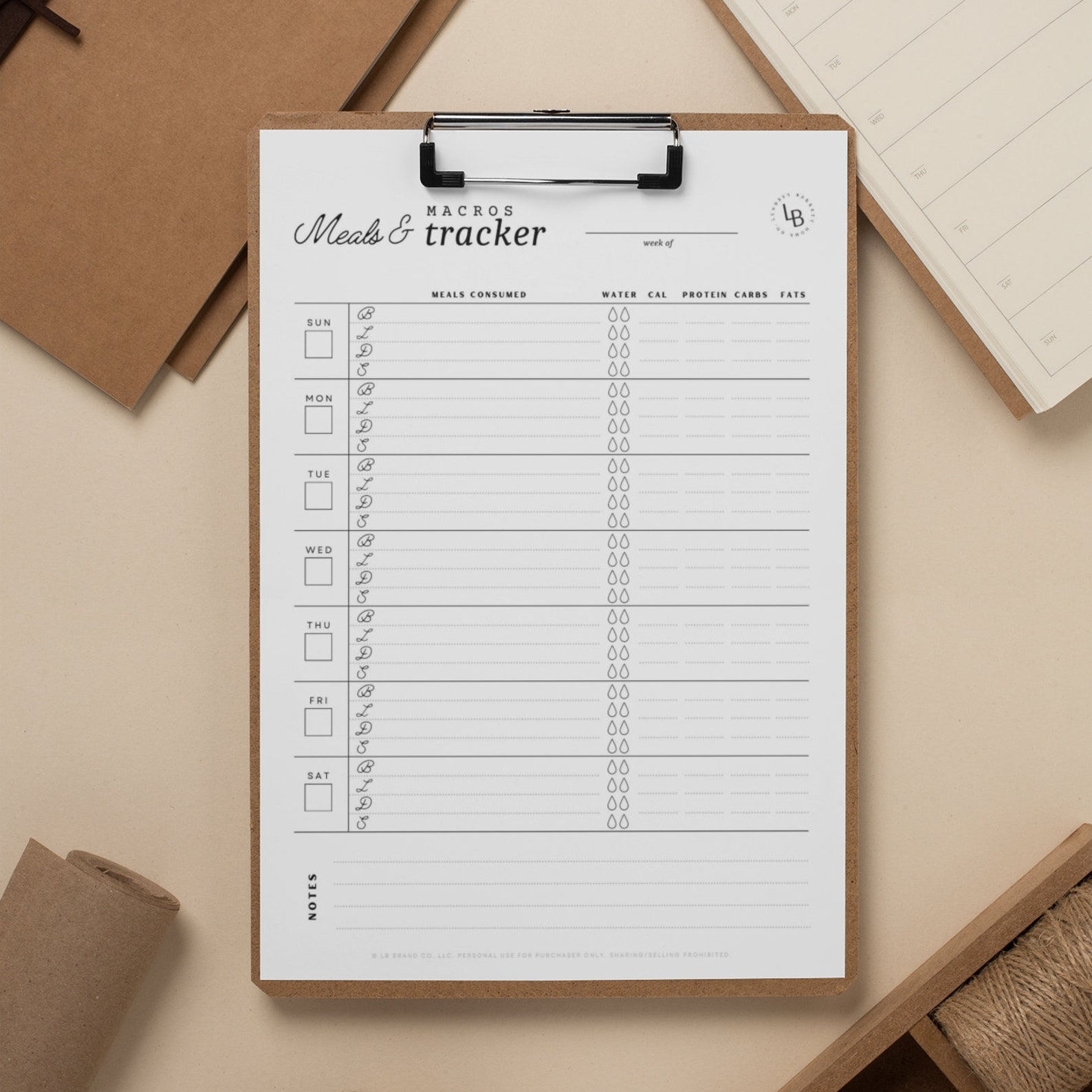Macro Tracker, Food Diary, Printable Meal Log, Fitness Planner, Food Journal, Meal Tracker ...