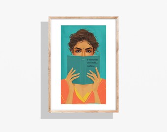 A Wise Man Once Said Nothing, Printable art, Indian, Modern art, Digital wall art, Abstract Art, Office Wall Art, Gifts for Women, Dorm room