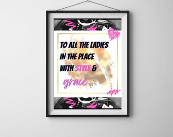 90's/Hip-Hop Theme Party Posters, Kids Birthday Party Poster, 90's Lyrics Posters, Hip-Hop Lyrics Posters, Digital Poster Prints - Set of 12