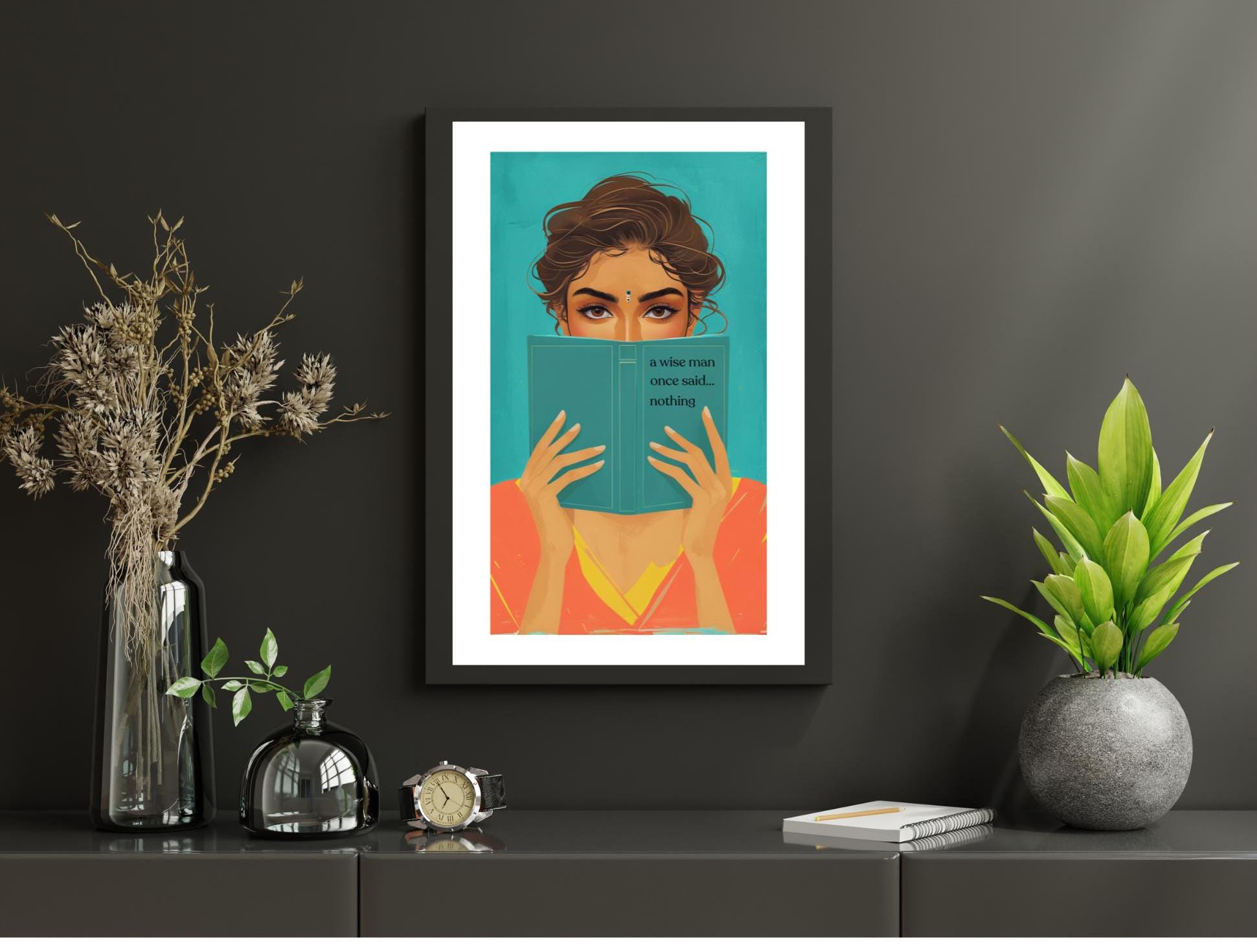 A Wise Man Once Said Nothing, Printable Art, Indian, Modern Art ...