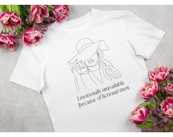 Emotionally Unavailable T-Shirt, Gift for Book Lovers, Dark Academia, Trendy Casual Wear, Birthday Gift, Literary Humor, Valentine's Day
