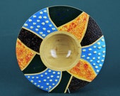 Decorated Sycamore Bowl with ukibori technique pattern.