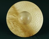 Sycamore crotch bowl with ukibori technique pattern