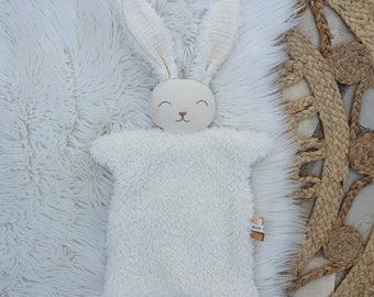 Doudou lapin FOURRURE écru