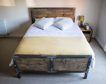 Double Bed Industrial Steel Handcrafted Furniture Beds & Headboards | Etsy UK