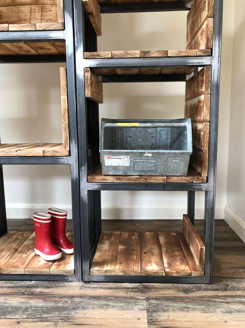 Industrial Shelving Unit Pallet Shelves Recycled Wood Etsy