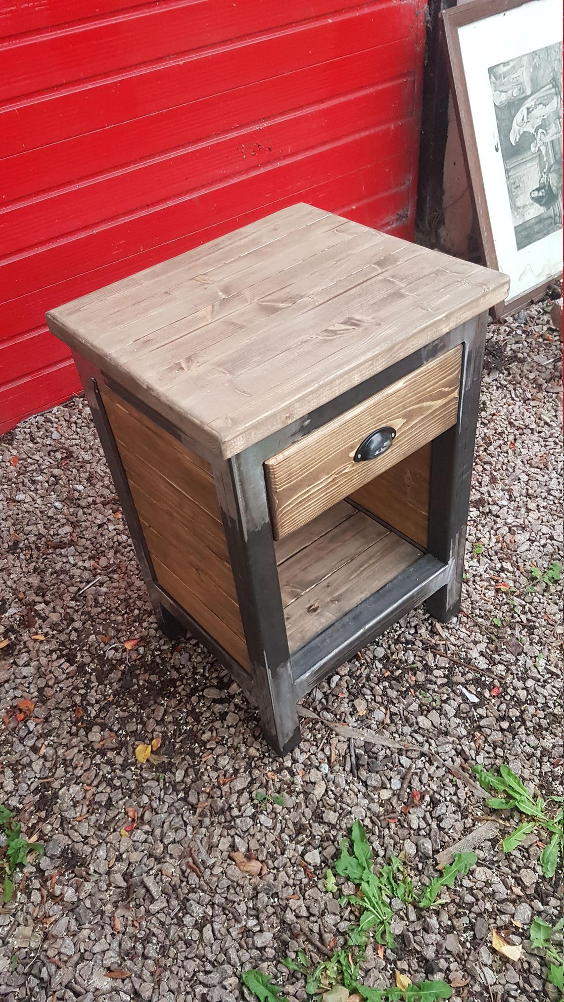 Industrial bedside table Etsy