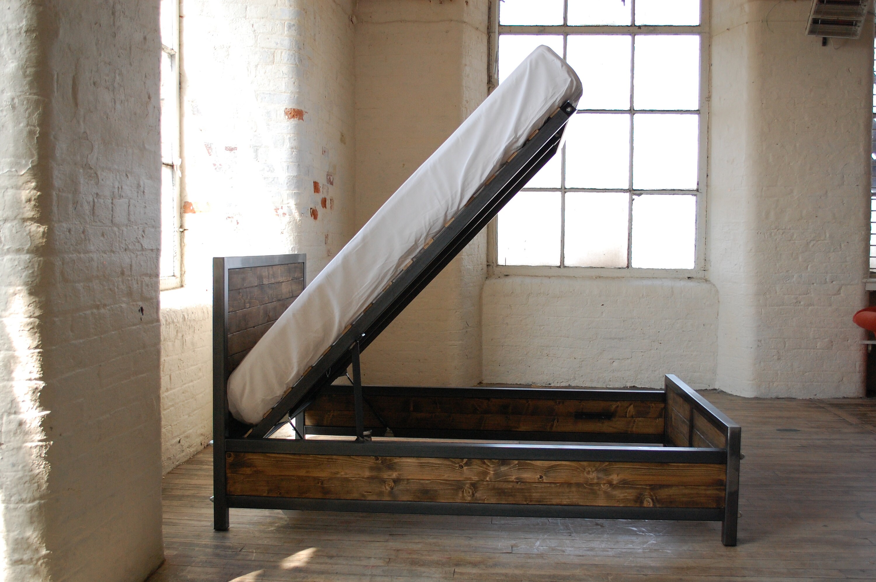 Industrial King Size Ottoman Bed Storage Bed Bedroom Etsy UK