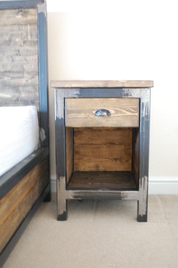 Industrial Bedside Table Etsy