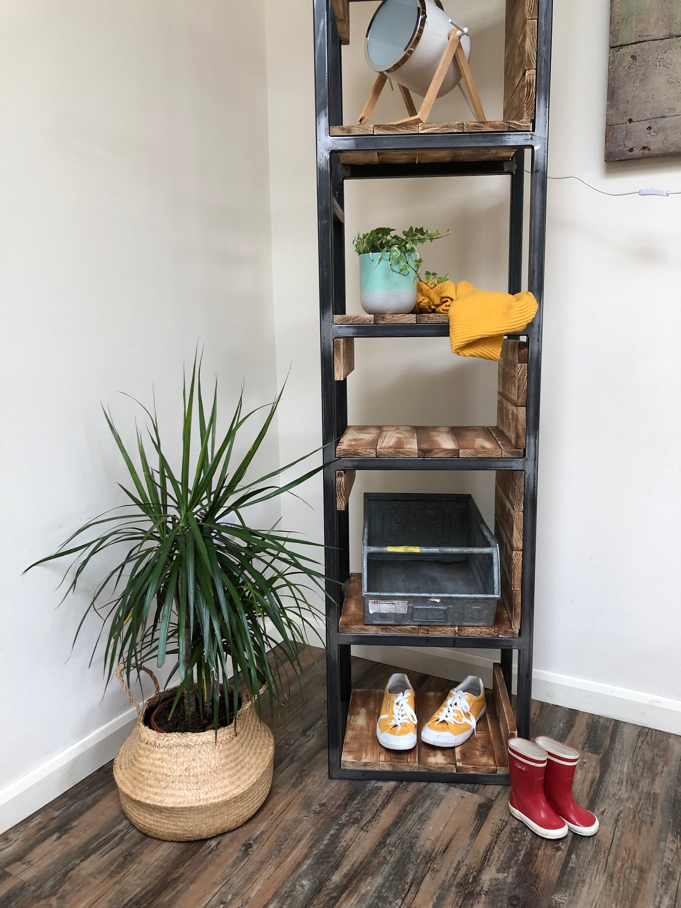 Industrial Shelving Unit Pallet Shelves Recycled Wood Etsy