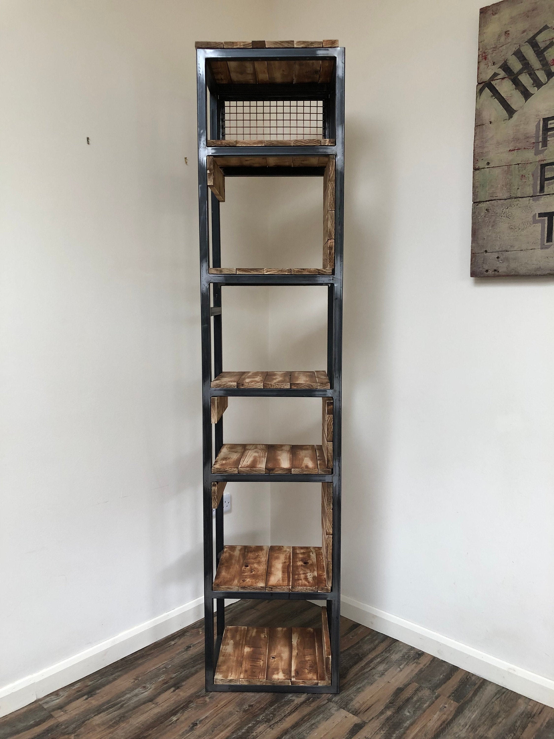 Industrial Shelving Unit Pallet Shelves Recycled Wood Etsy